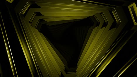 abstract 3d tunnel of green triangles