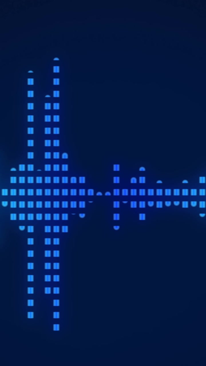 Animazione di un microfono su colonne in movimento su sfondo nero.