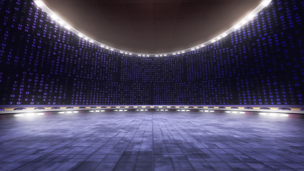 estudio digital de fondo de programas de televisión, ideal para programas de televisión científicos o eventos tecnológicos
