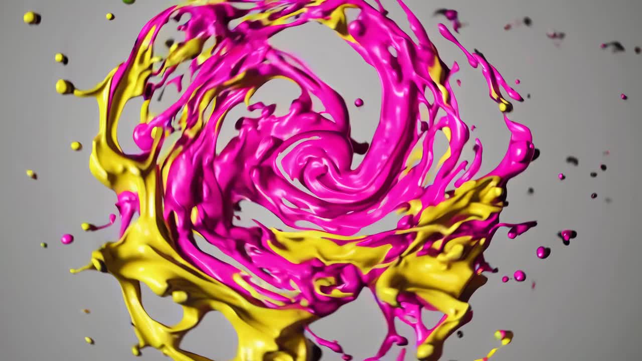 Pink and Yellow Paint Splash