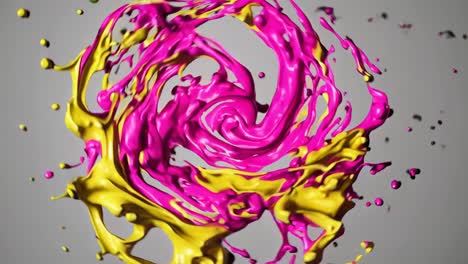 pink and yellow paint splash