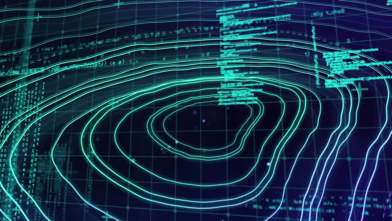 procesamiento de datos verde a través de líneas onduladas
