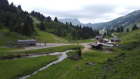 ski valley in the french alps in the summer