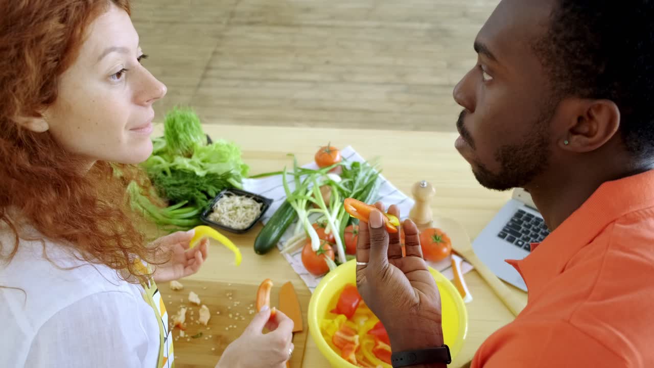 Couple Preparing a Healthy Meal Together