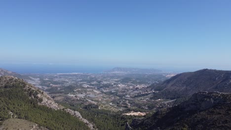 Paisaje-Natural-De-La-Costa-Del-Mar-Mediterráneo-De-Murcia-Alicante-España,-Vista-Aérea