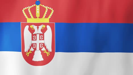 realistic serbia flag waving in the wind. 4k animation.