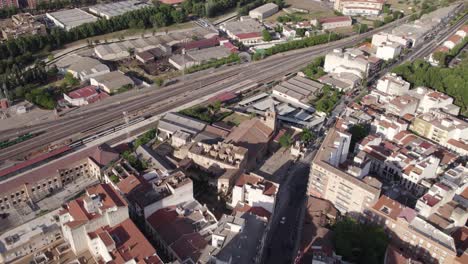 wide aerial view of ancient roman church, basilica of santa eulalia