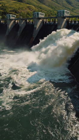 water spill at a dam