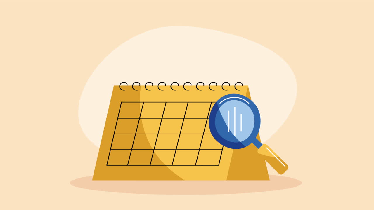 calendario con animación de lupa