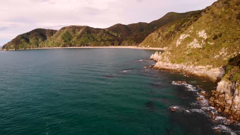 Abel-Tasman-coast-aerial-birds-eye-shot