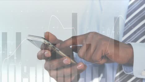 animación de estadísticas y procesamiento de datos sobre el hombre utilizando un teléfono inteligente