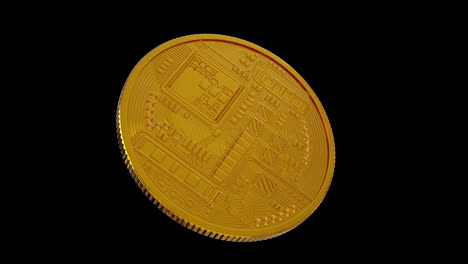 bitcoin gira sobre un fondo transparente. video en bucle con canal alfa.