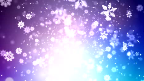 winter, new year and christmas background. abstract and blurred snowflakes. holiday background. 4k looped animation