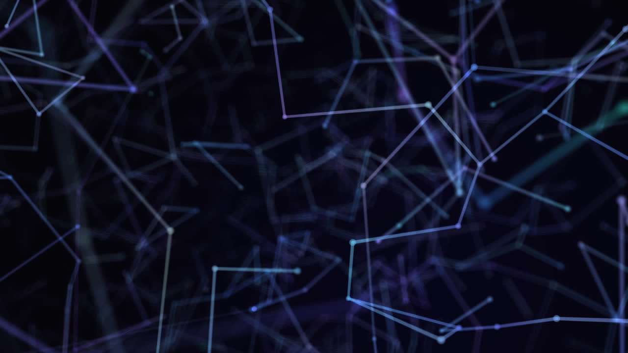 animazione della rete di connessioni su sfondo scuro