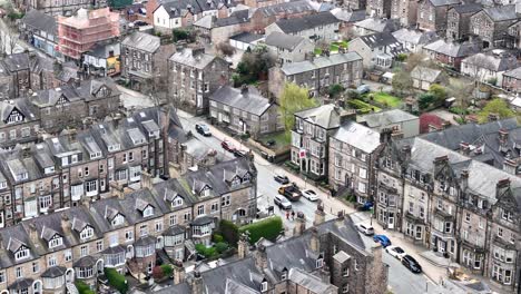 Harrogate-North-Yorkshire-Town-Reino-Unido-Drone,calle-Aérea