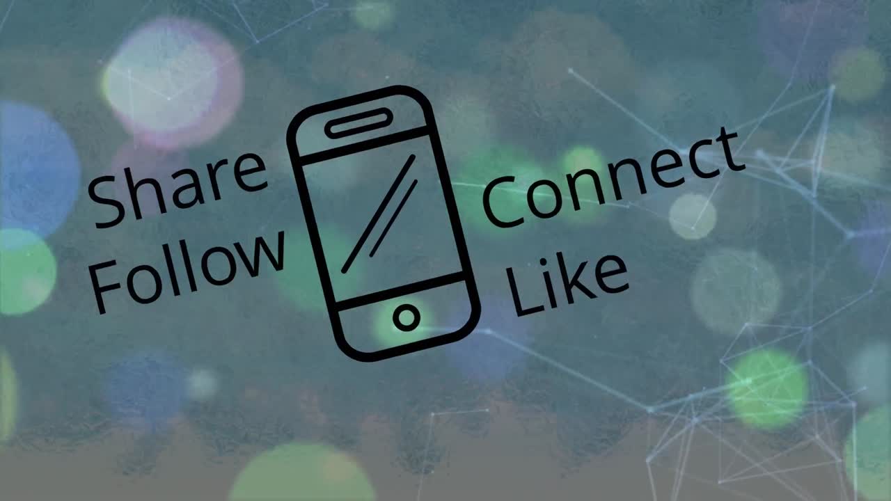 스 위의 소셜 미디어 텍스트의 애니메이션