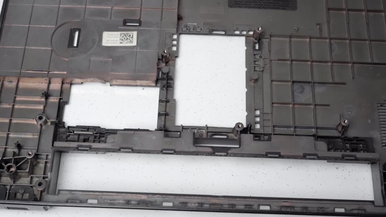 노트북 컴포넌트 마더보드 조립 클로즈업 뷰 블랙 내부 컴포넌트 전자