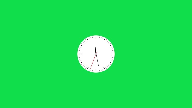 Fast Motion Clock Face on Green Screen Background