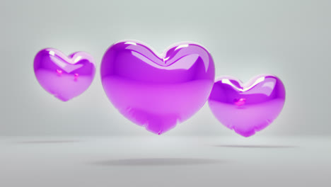 violet balloon hearts