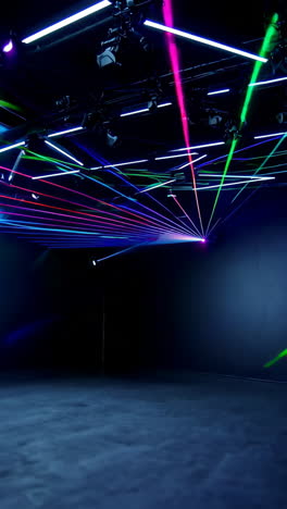 dynamic laser light show in a dark room