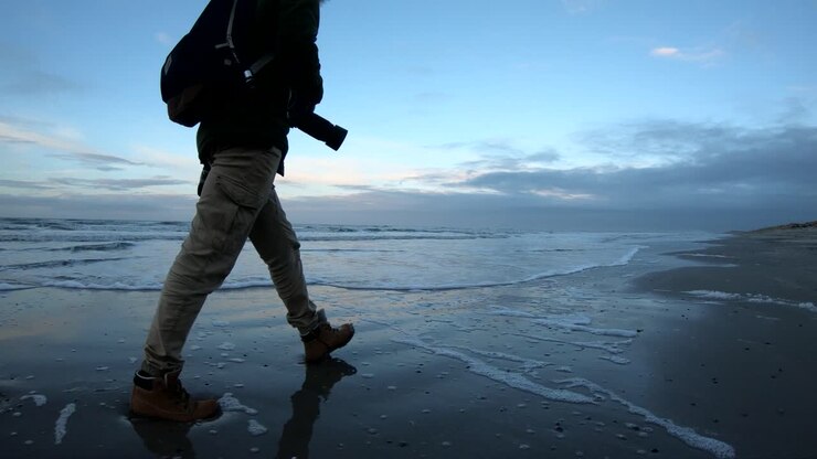 Steps on the sand