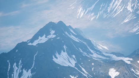 Aerial-View-Landscape-of-Mountais-with-Snow-covered