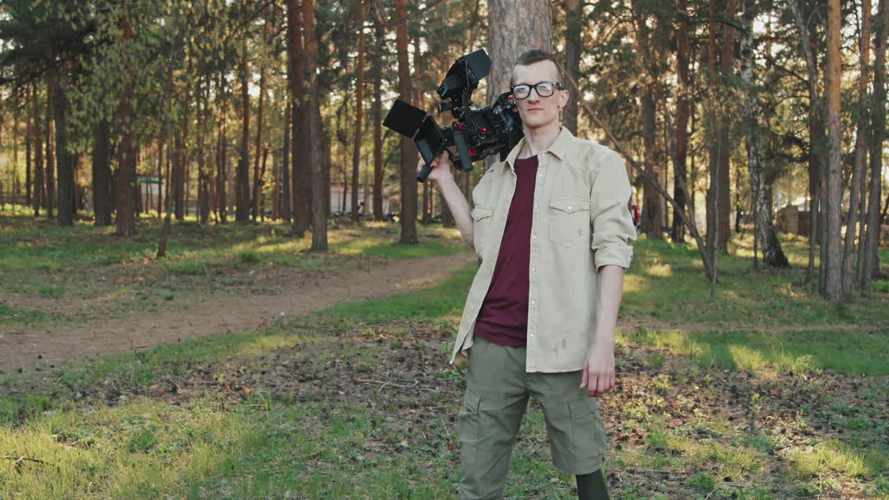 Portrait Of Video Operator With Leg Prosthesis Outdoors