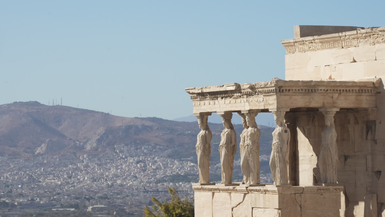 Karyatides statues, Erehtheio, on the Acropolis in Athens, Greece