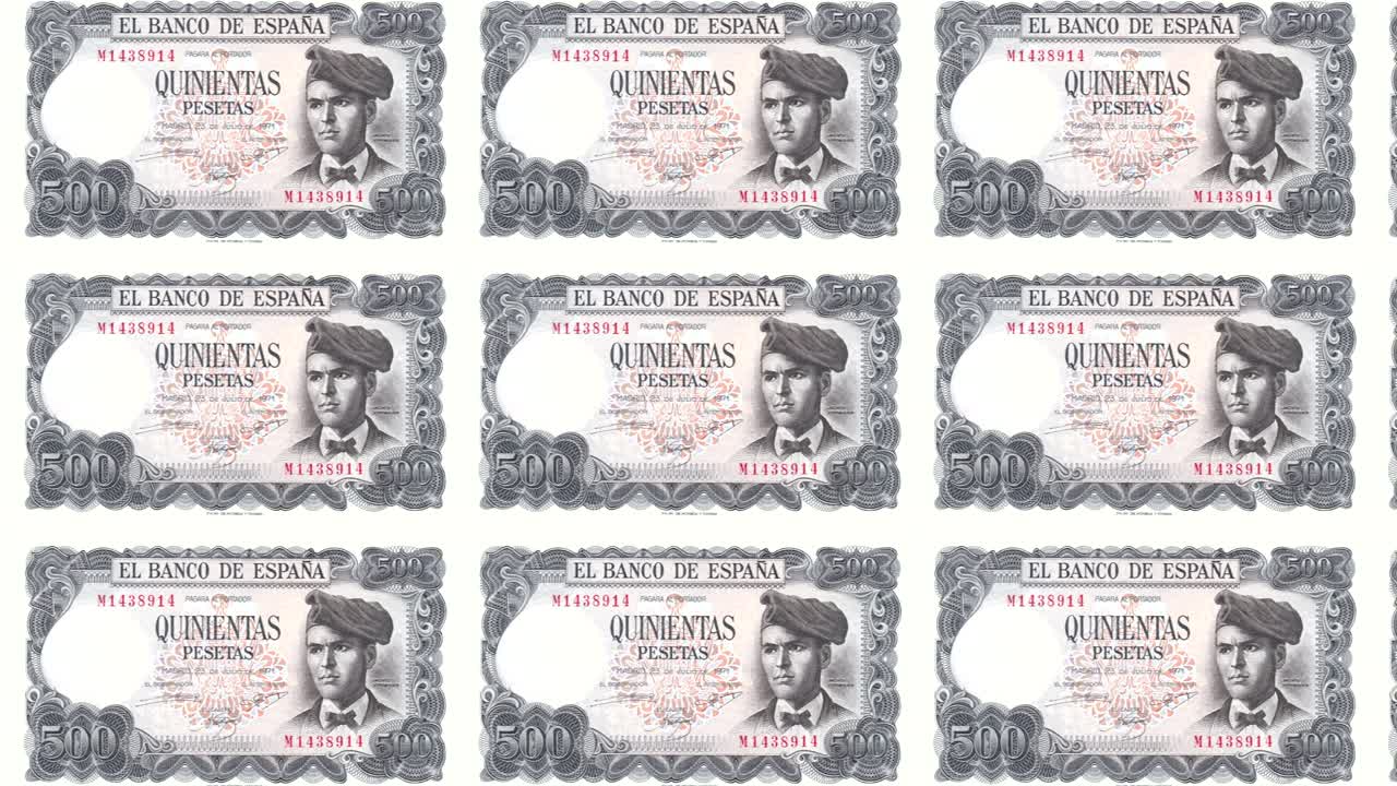 банкноты пятисот испанских песет испании, наличные деньги, петля