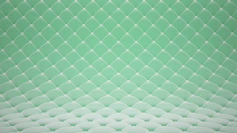 3d motion animation of light green quilted velvet surface with white leather straps. realistic animation of high quality. looped video.