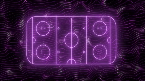 Animation-of-neon-sports-stadium-over-shapes-moving