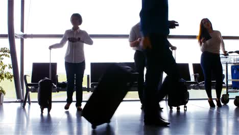 commuters walking with their luggage