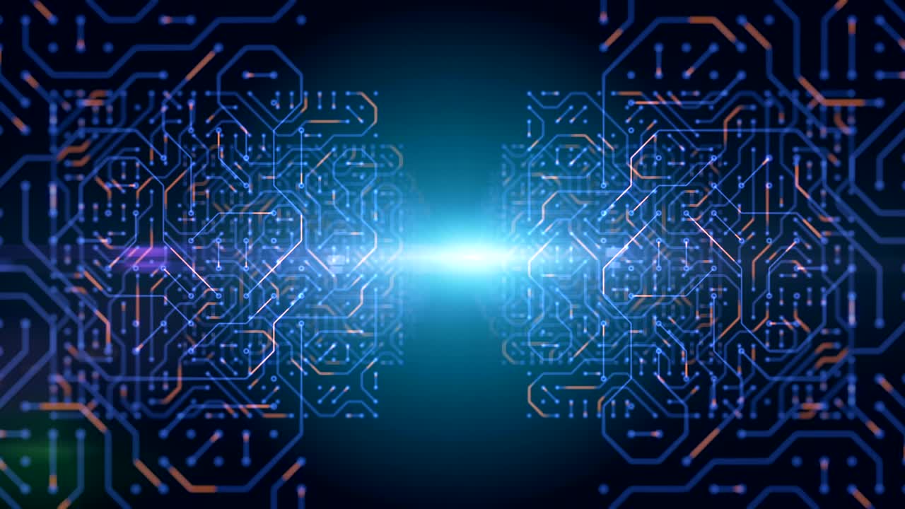 미래의 회로 패턴 추상적인 배경 영상
