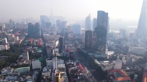 Calle-En-La-Ciudad-De-Ho-Chi-Minh-Vista-Desde-Arriba