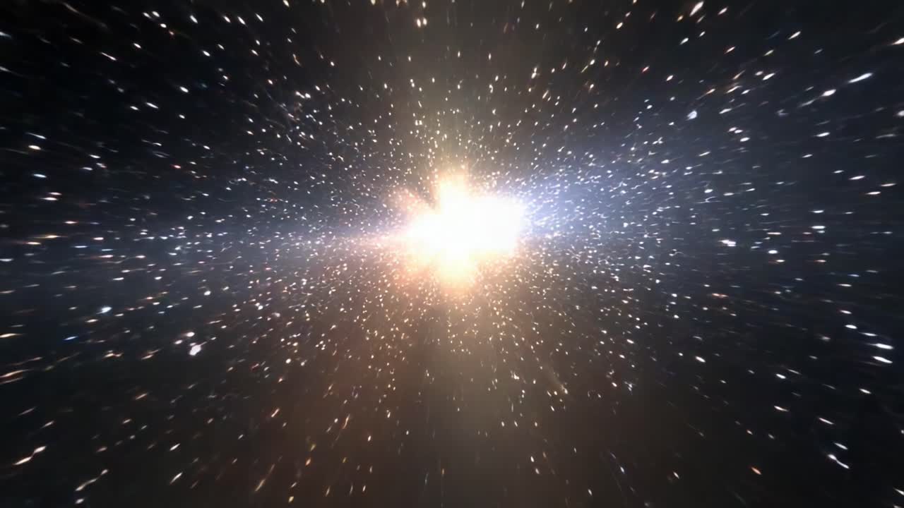 A Stunning Journey Through the Cosmic Expanses of the Universe, Showcasing a Brilliant Starburst and Cosmic Phenomena in Dynamic Motion