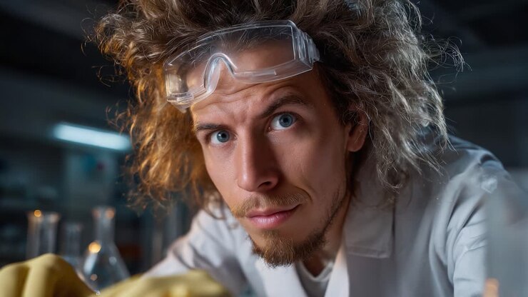 Intensa concentrazione di uno scienziato in un laboratorio, catturata in due immagini che dimostrano la sua passione per l'esplorazione e la sperimentazione nella ricerca scientifica