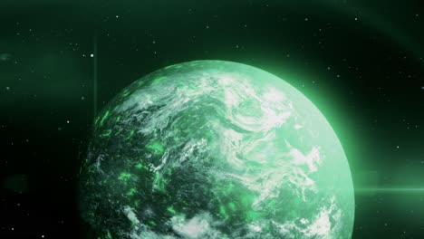 green planet earth in space