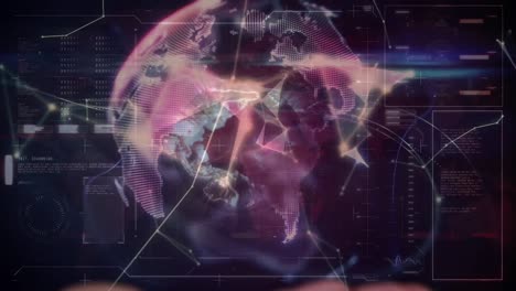animación del procesamiento de datos en todo el mundo
