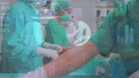 Animation-of-data-processing-over-diverse-surgeons-during-surgery