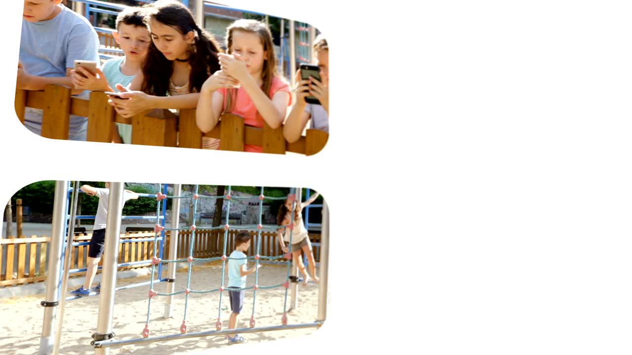 montaje listo para el bucle de niños felices