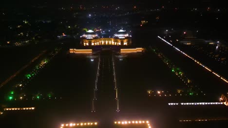 Aerial-view-of-1090-Chauraha-Gomti-Nagar,-DR-AMBEDKAR-DWAR,-Lucknow-metro-and-Lucknow-charbagh-railway-station-and-Lucknow-city