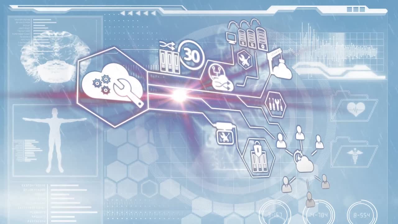 미디어 아이콘을 통해 데이터 처리의 애니메이션