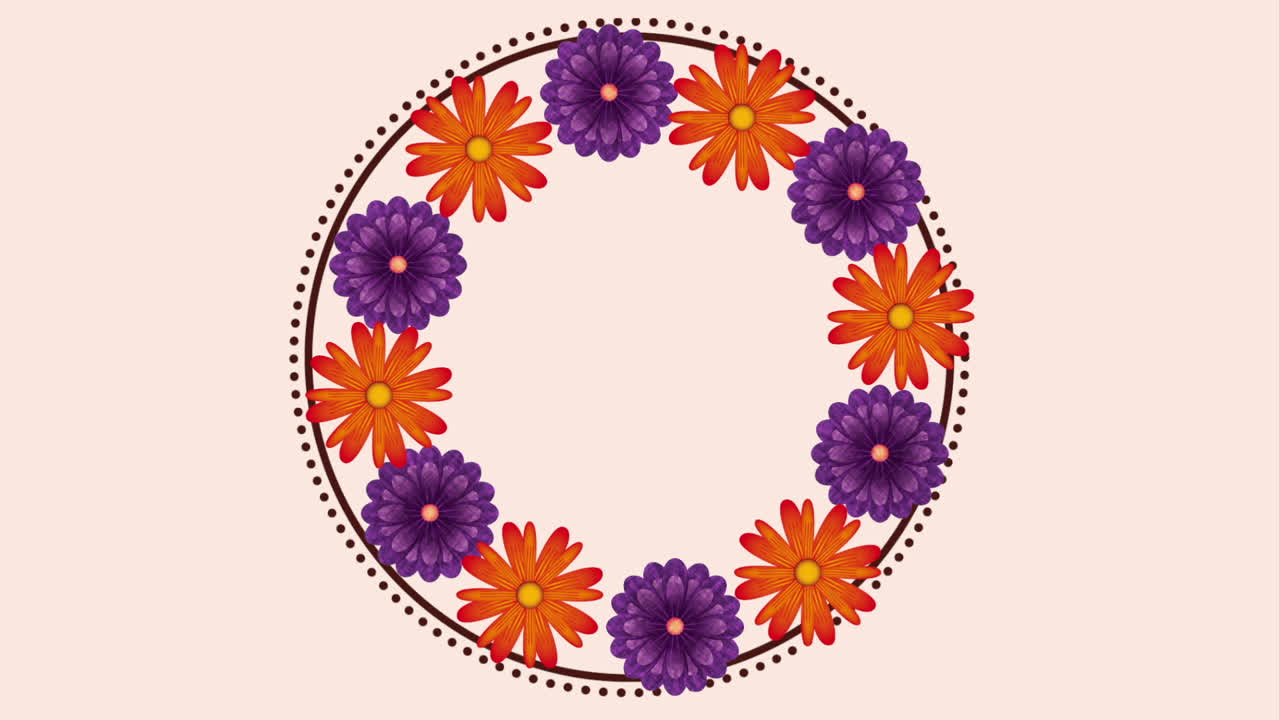 diseño de decoración floral, animación de video hd1080