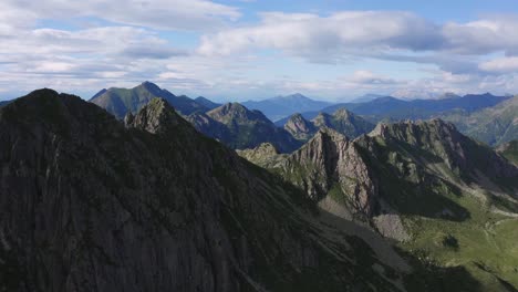 amazing aerial view of the mountain ridges of lagorai in italy, mountains as far as the eye can see