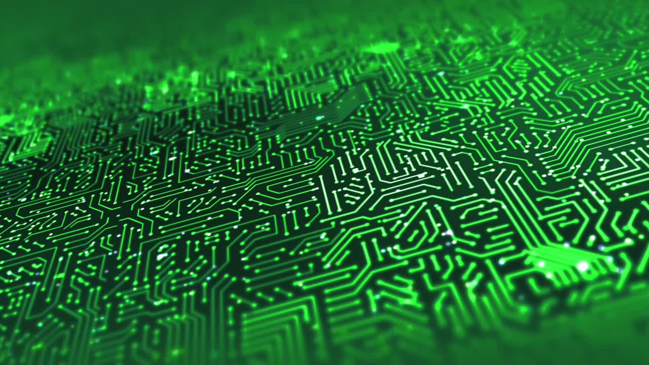 회로판 패턴 클로즈업 cpu 데이터 프로세싱 완벽한 루프