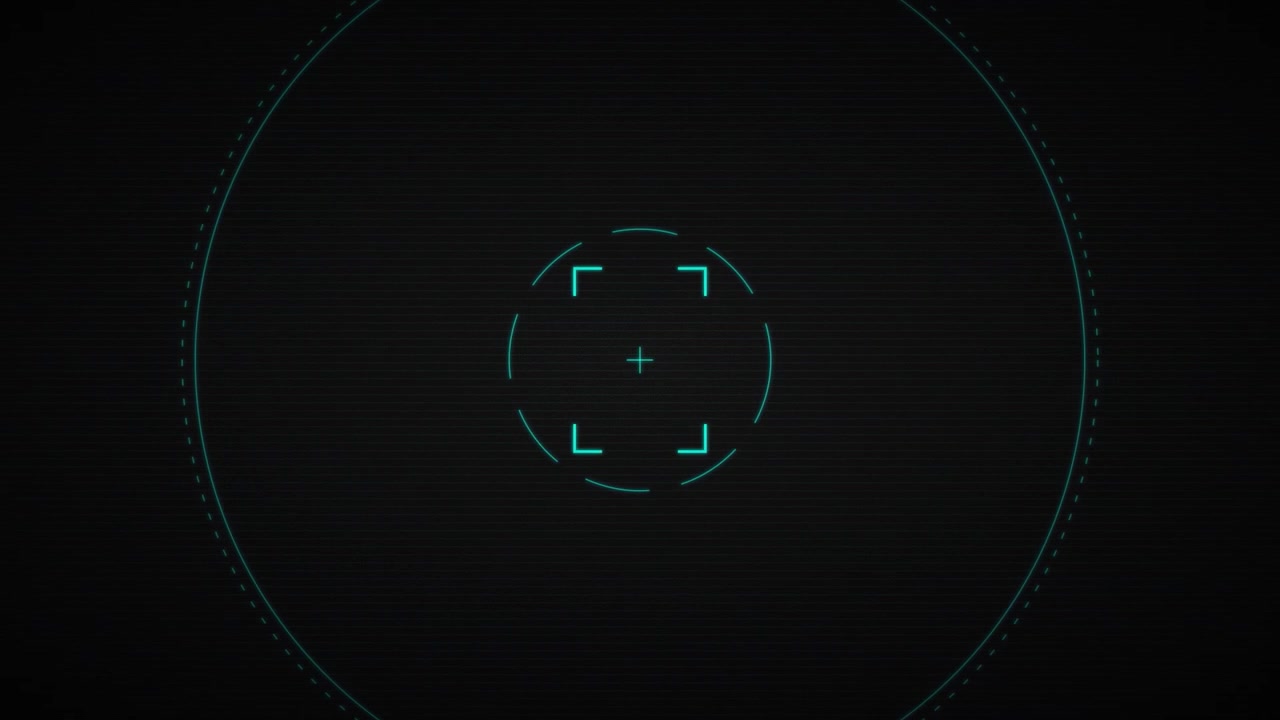 Digital HUD Target Reticle with Glitch Effects