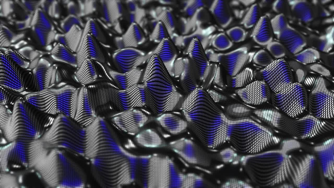 Animated Monochrome and Blue Geometric Patterns in a Loopable 3D Abstract Animation