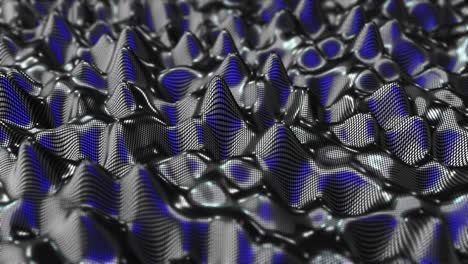 patrones geométricos monocromáticos y azules animados en una animación abstracta 3d en bucle