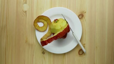 apple peeling stop motion