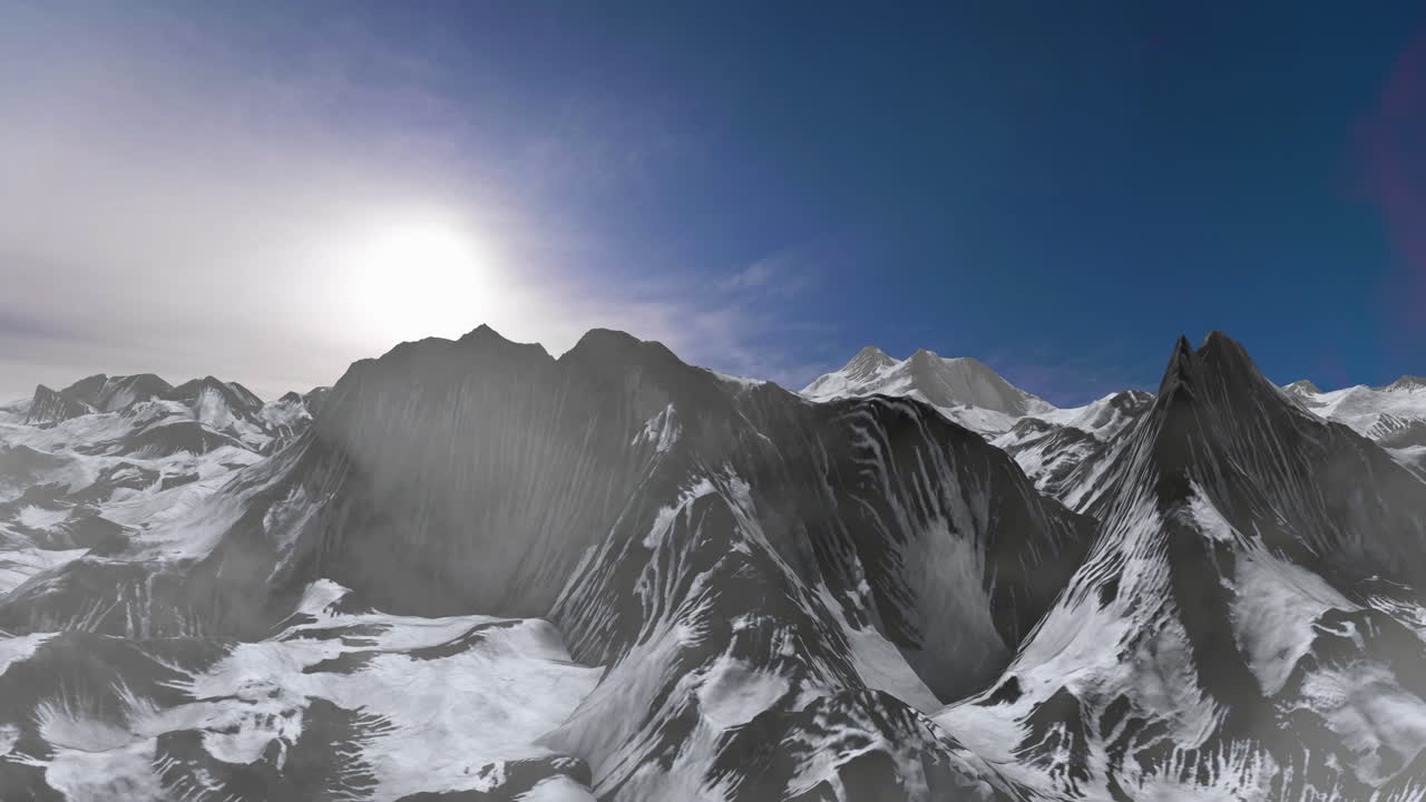 눈 인 산의 풍경